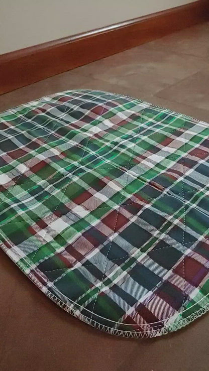 24x36 Blue Plaid Washable Puppy Potty Pee Pee Pads